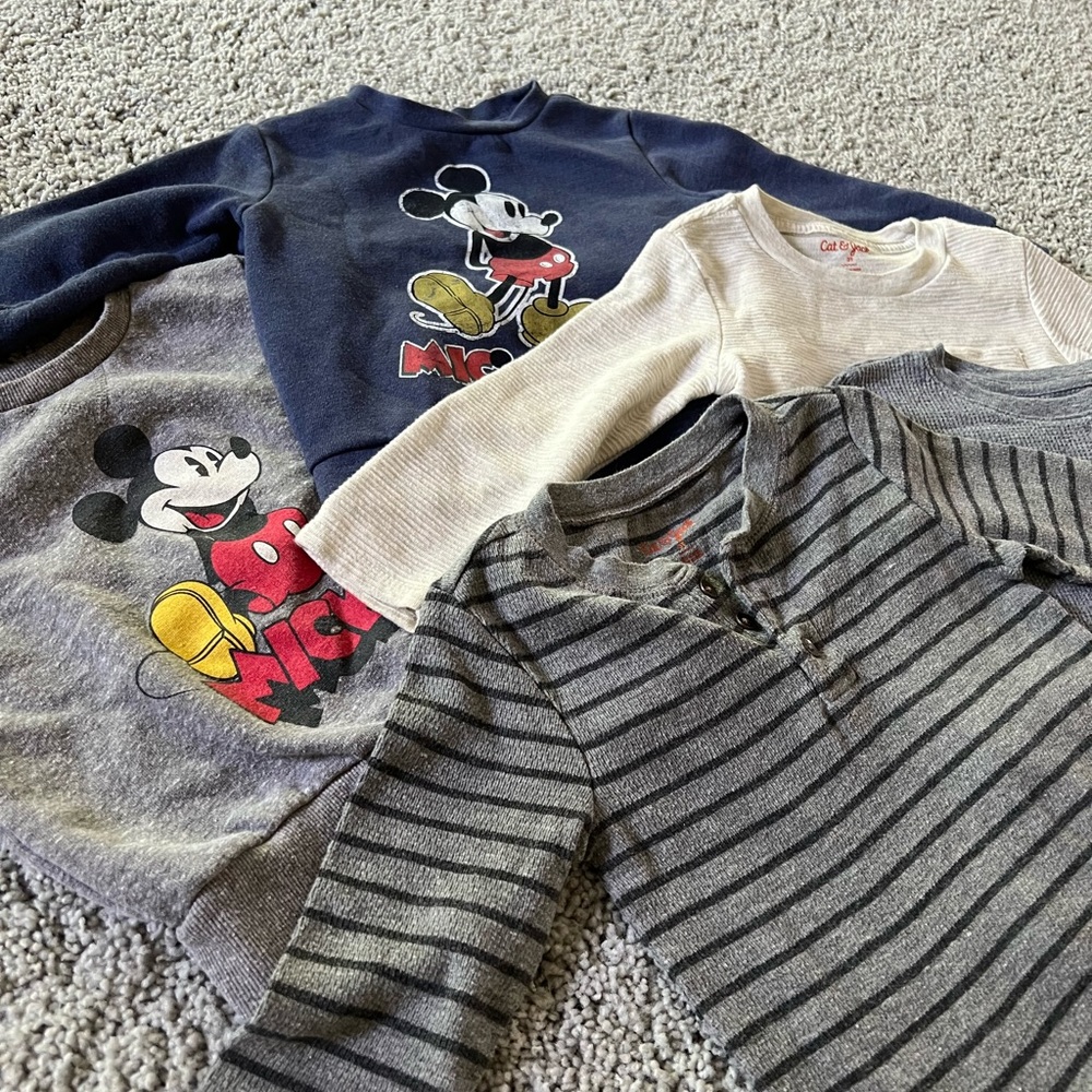 3T Mickey bundle - 2 sweatshirts, 3 long sleeves